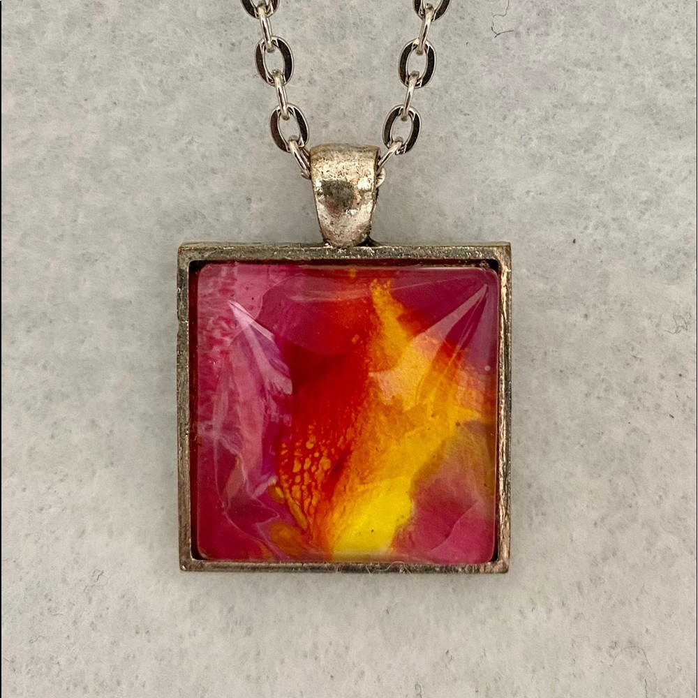 Small Wearable Abstract Art Pendant